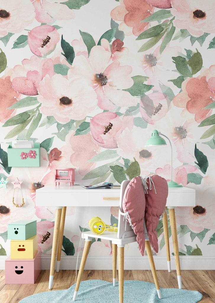 Pink Watercolour Wallpaper - Wall Funk