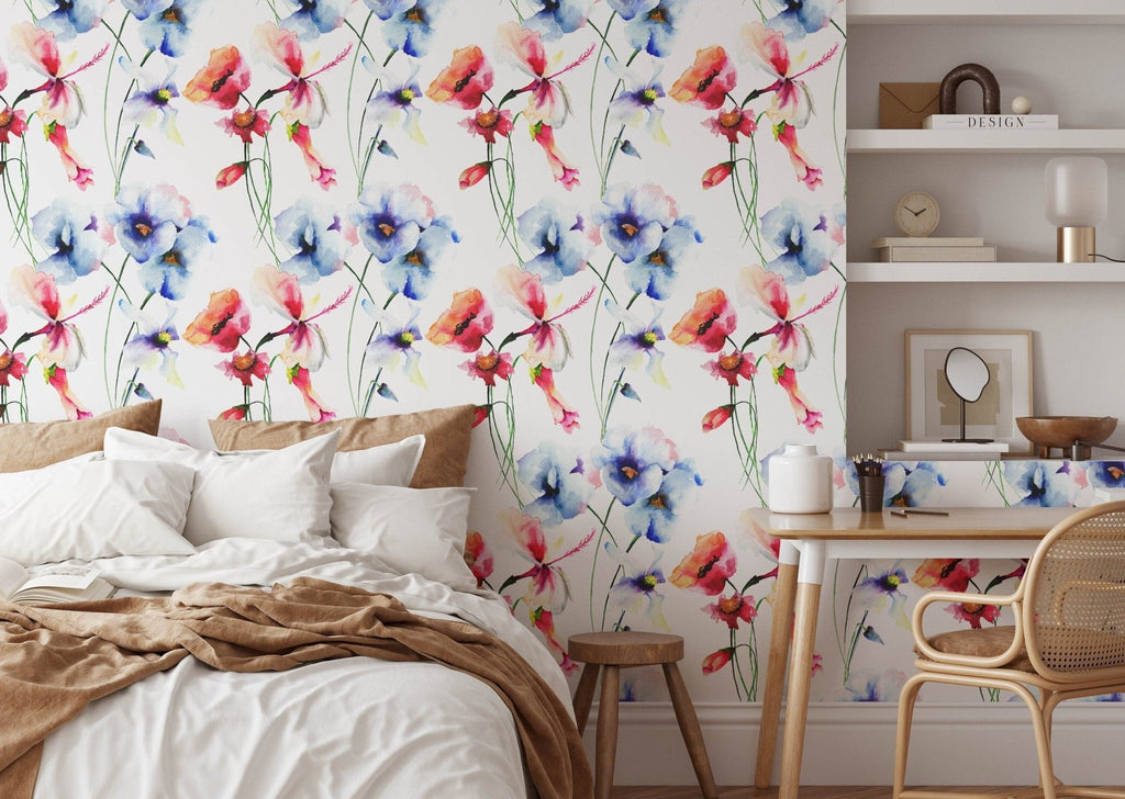 Poppy Floral Wallpaper Sample - Wall Funk