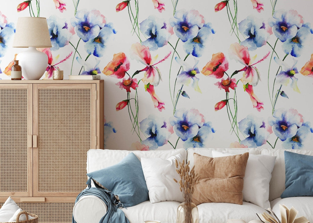 Poppy Floral Wallpaper - Wall Funk