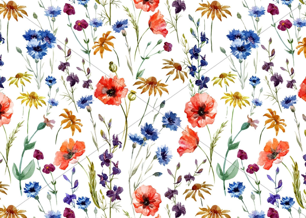 Poppy Meadow Floral Wallpaper - Wall Funk