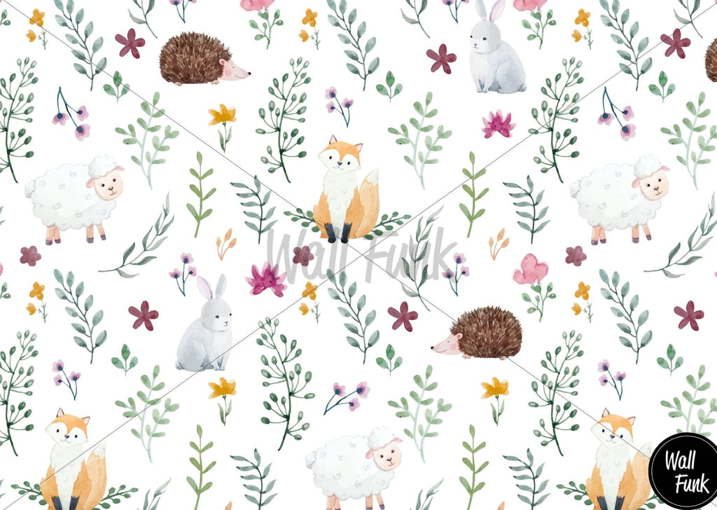 Rabbits & Foxes Woodland Wallpaper - Wall Funk