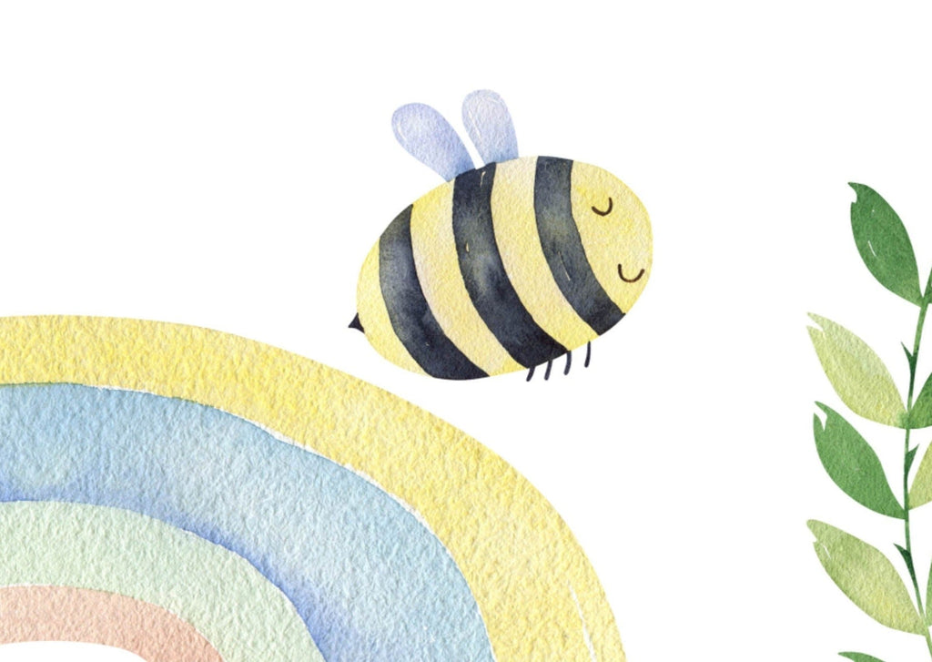 Rainbows & Bees Wallpaper Sample - Wall Funk