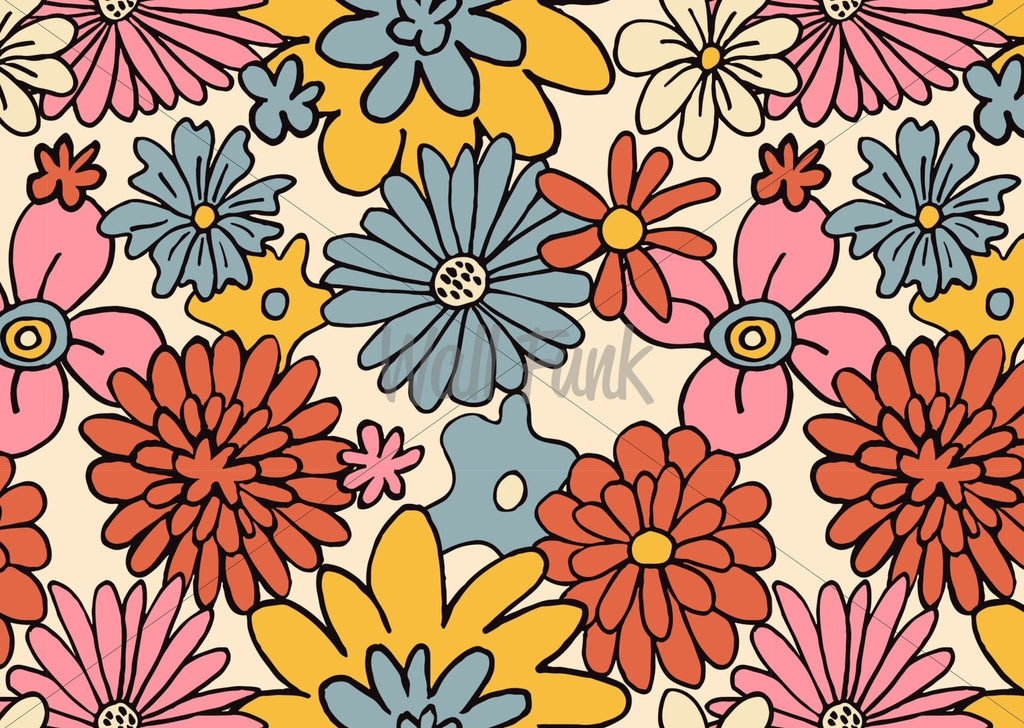 Retro Floral Wallpaper - Wall Funk