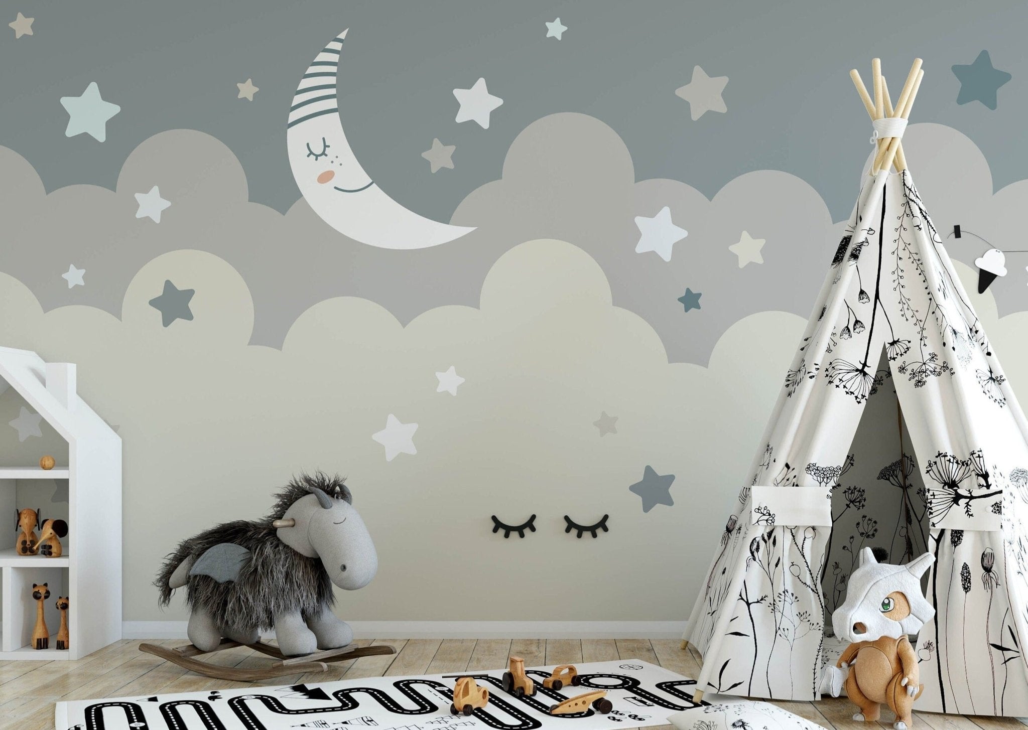 Neutral Baby Nursery Wallpaper