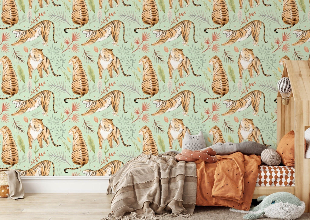 Tiger Jungle Wallpaper Sample - Wall Funk