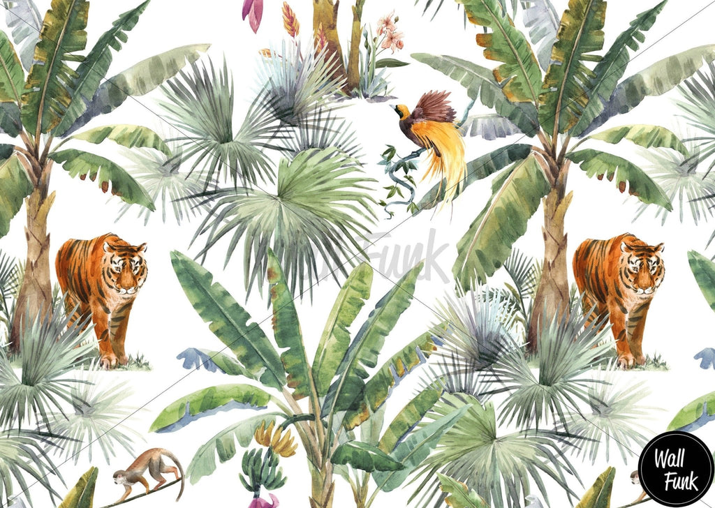 Tiger Tropical Wallpaper - Wall Funk