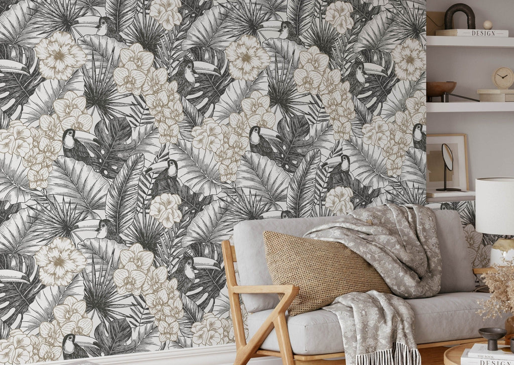 Toucan Tropical Wallpaper - Wall Funk