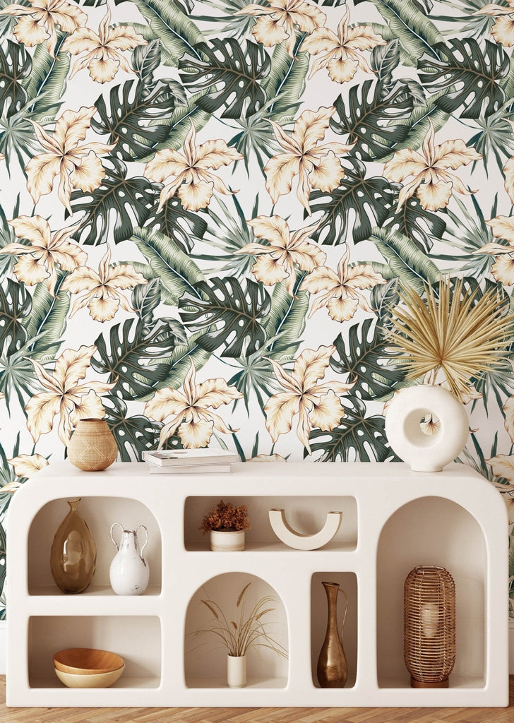 Tropical Floral Wallpaper Sample - Wall Funk