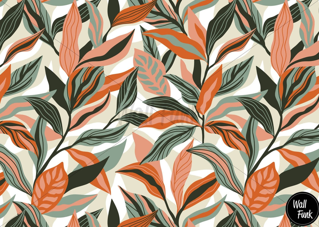 Tropical Leaves Floral Wallpaper - Wall Funk