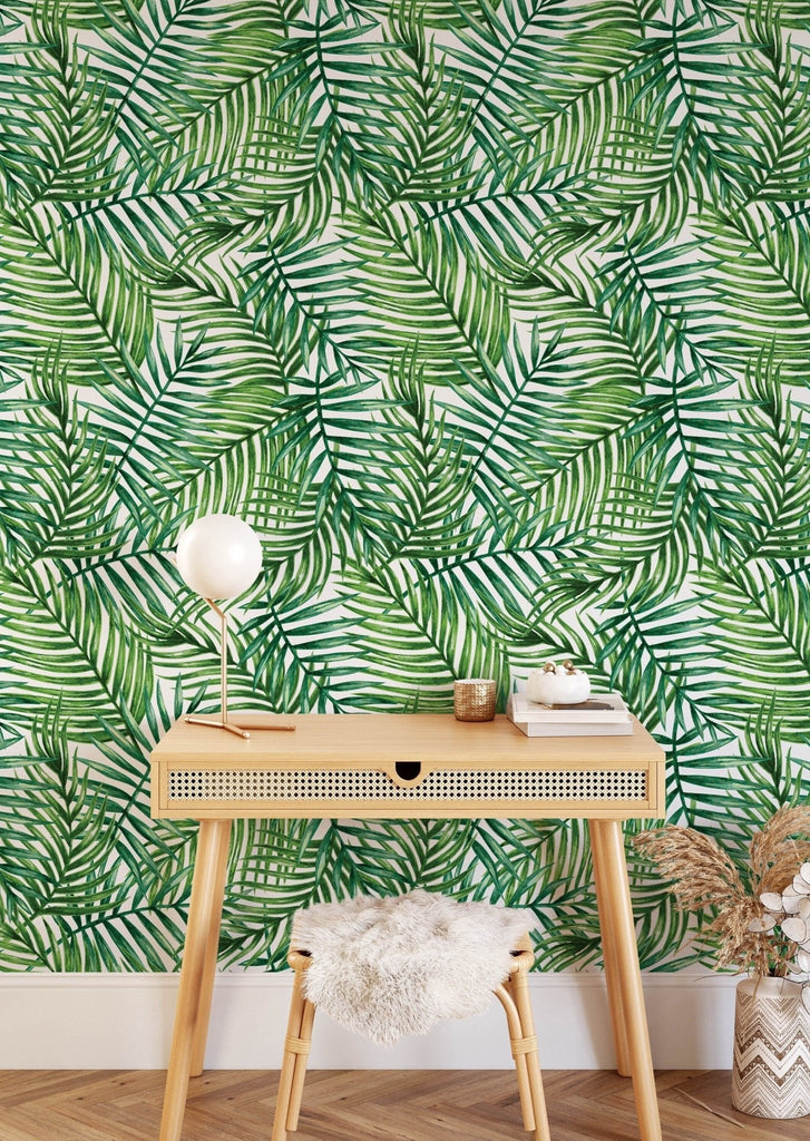 Tropical Leaves Wallpaper Sample - Wall Funk