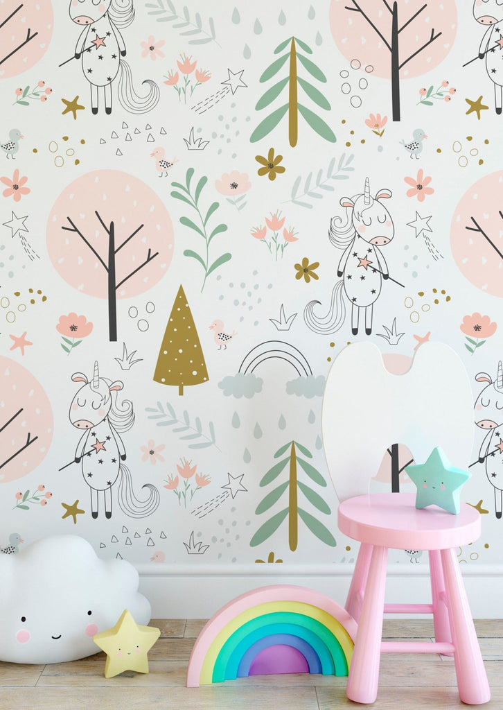 Unicorn Forest Wallpaper - Wall Funk