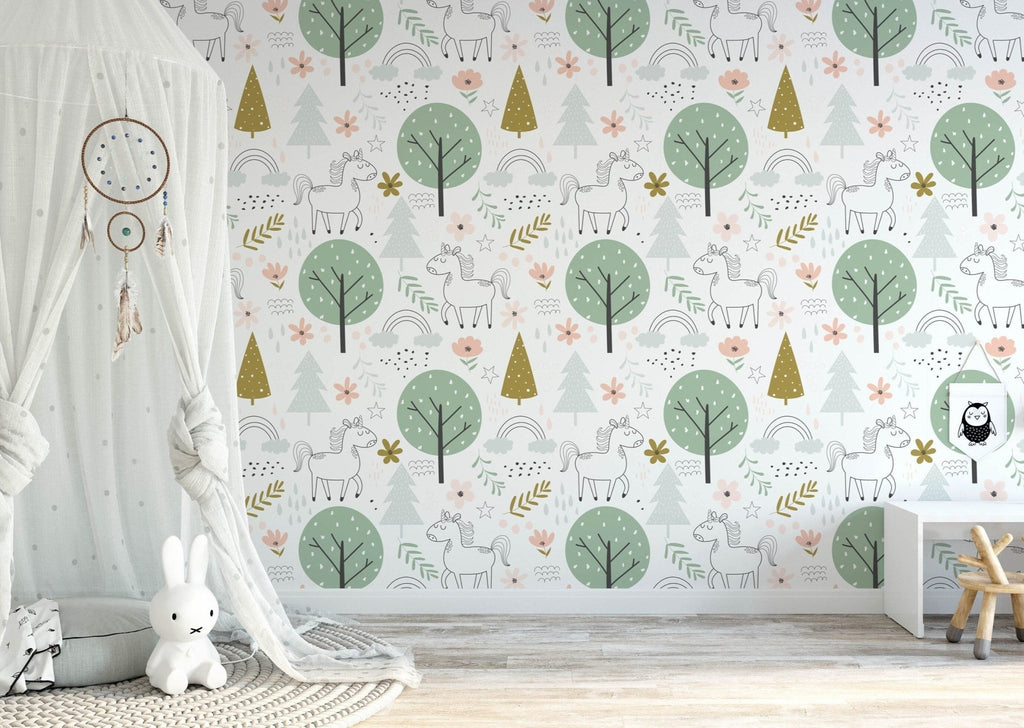 Unicorn Woodland Wallpaper Sample - Wall Funk