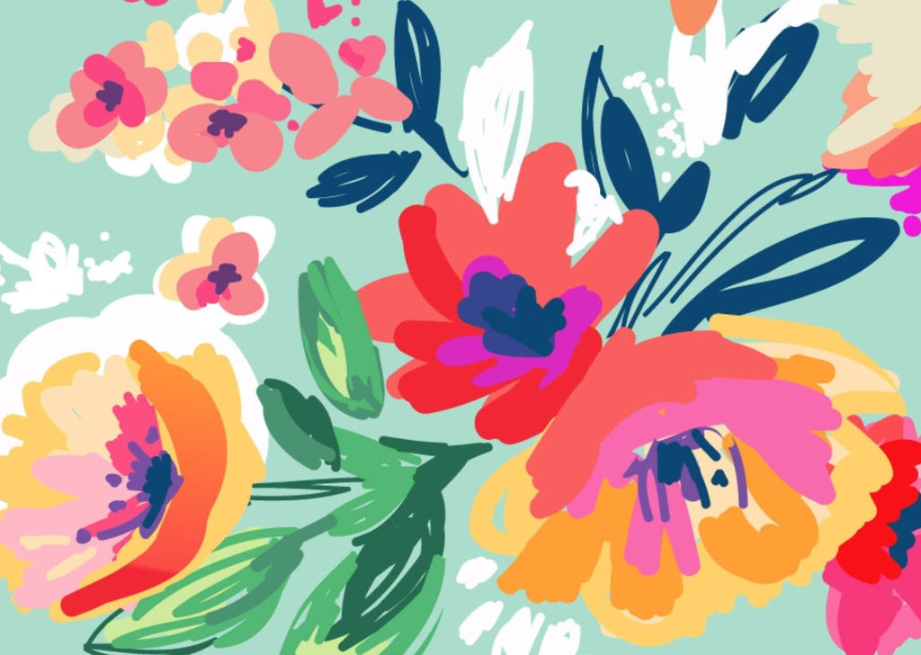 Vibrant Blooms Floral Wallpaper Sample - Wall Funk