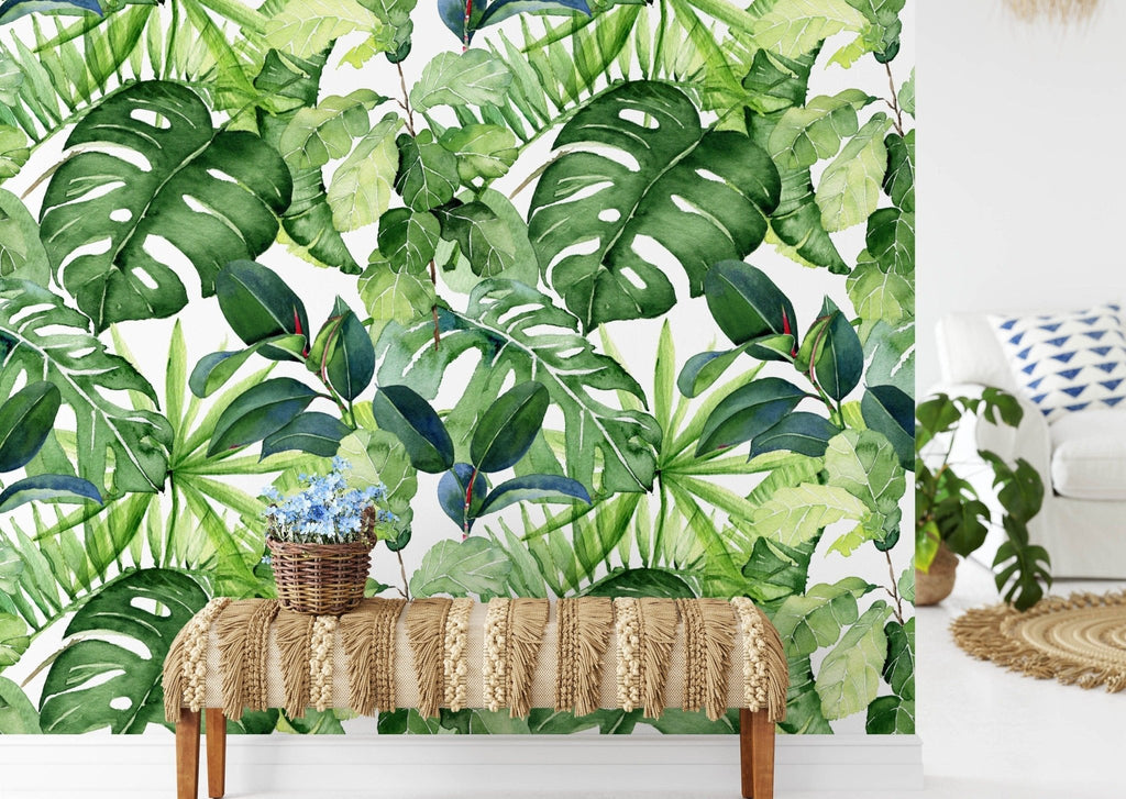 Vibrant Green Tropical Wallpaper - Wall Funk