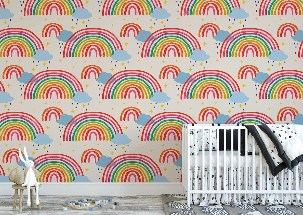 Vibrant Rainbows Wallpaper Sample - Wall Funk