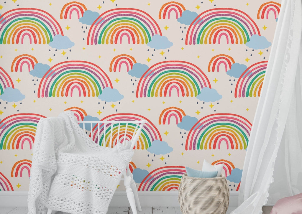 Vibrant Rainbows Wallpaper - Wall Funk