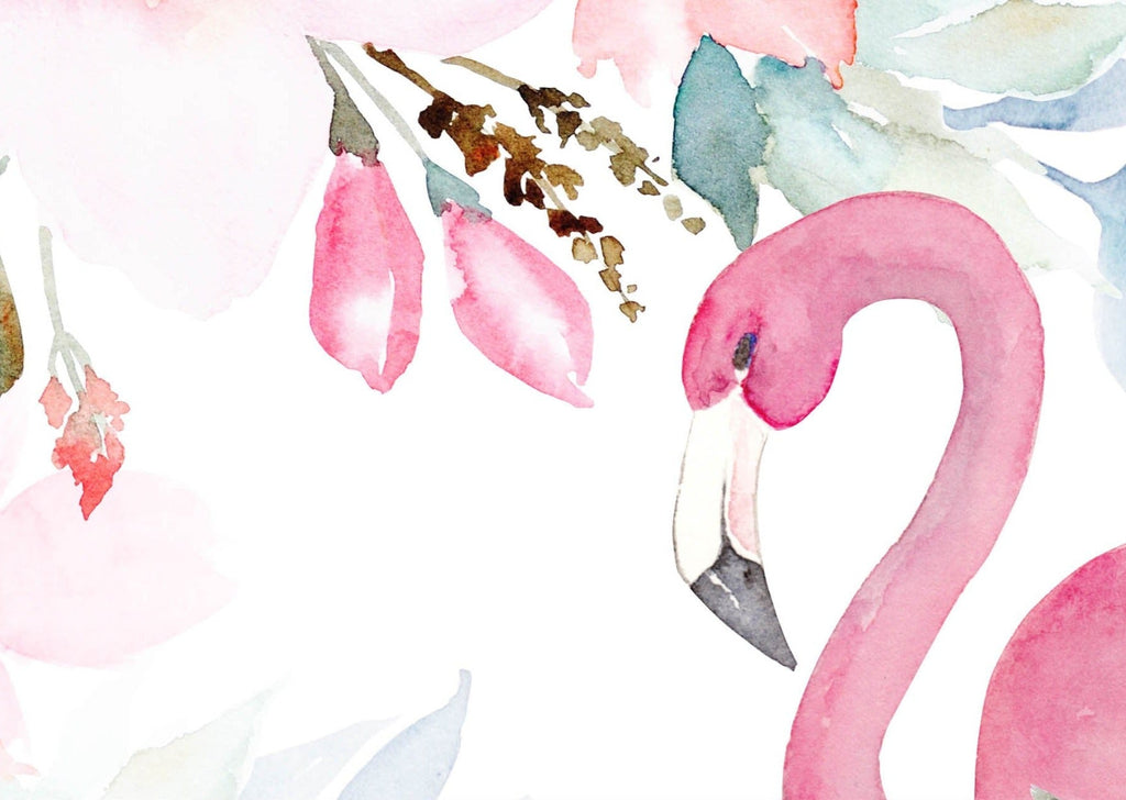 Watercolour Flamingoes Wallpaper Sample - Wall Funk