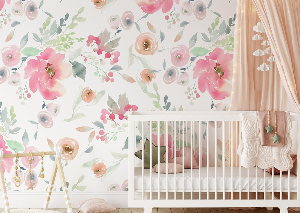 Watercolour Floral Wallpaper Sample - Wall Funk