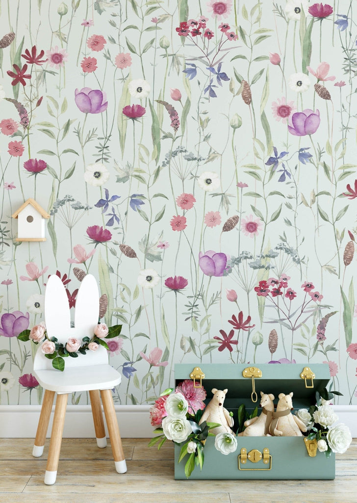 Watercolour Floral Wallpaper Sample - Wall Funk