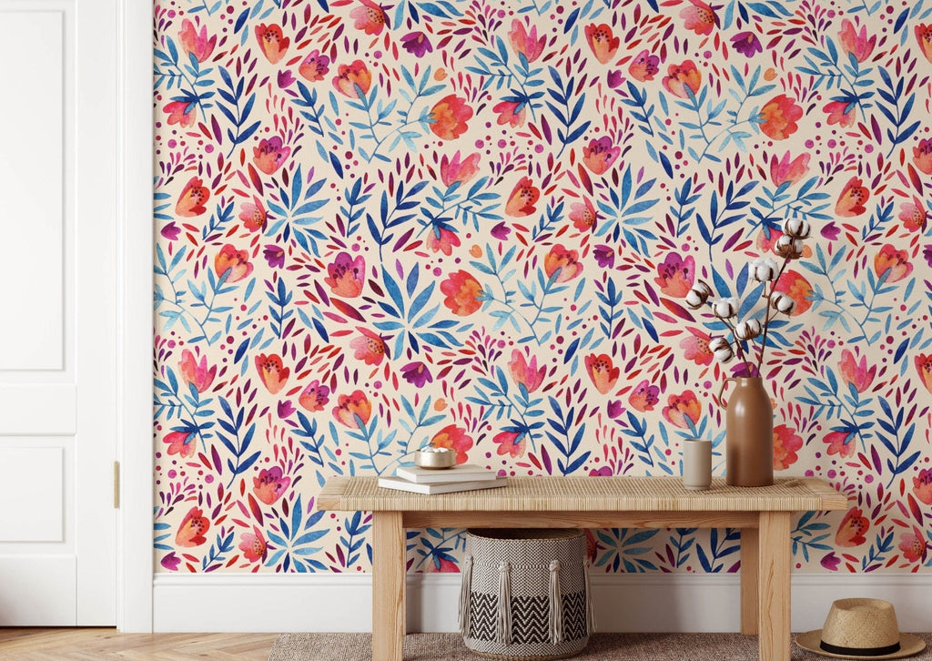 Watercolour Floral Wallpaper Sample - Wall Funk