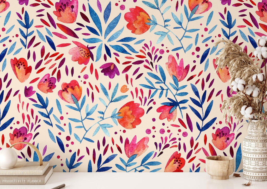 Watercolour Floral Wallpaper Uk