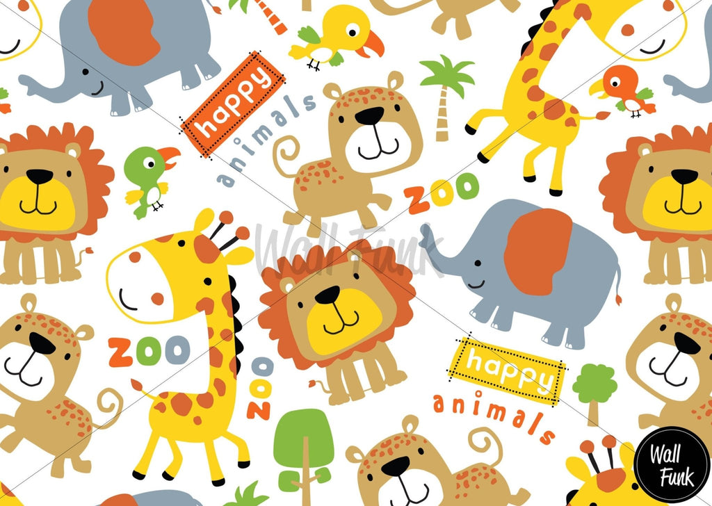 Zoo Adventure Jungle Wallpaper Sample - Wall Funk